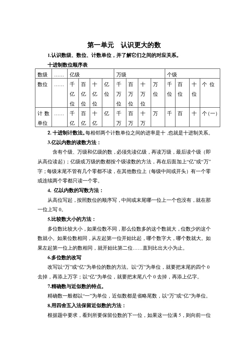 四年级数学上册第一单元认识更大的数（北师大版）-马可蜜蜜题库网
